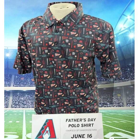 XL Arizona Diamondbacks AZ DBacks Father's Day Polo Shirt SGA 6/16/24 - Picture 2 of 2